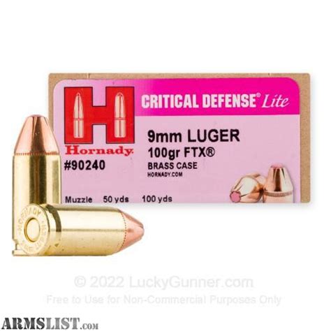 Armslist For Sale Hornady Critical Defense 9mm 100gr