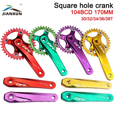 Jiankun Ixf Mountain Bike Crank Sprockets 170mm Square Hole Crank 30 32