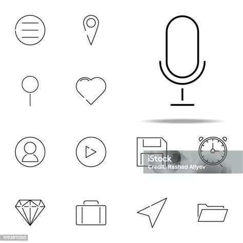 마이크 아이콘입니다 웹 웹 및 모바일에 대 한 최소한의 아이콘 유니버설 세트 가수에 대한 스톡 벡터 아트 및 기타 이미지