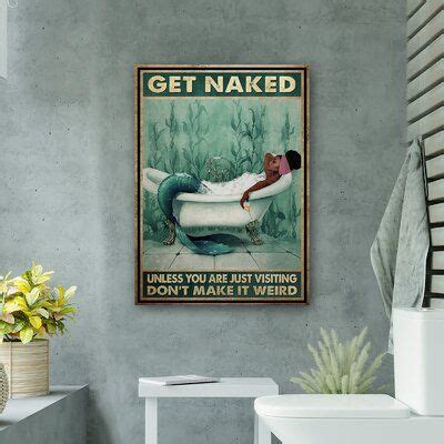 Trinx Black Mermaid Chilling With Wine Get Naked Gallery Wrapped