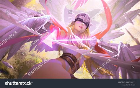 Anime Girl Bow Fantasy Digital Art Stock Illustration 2197244271 ...