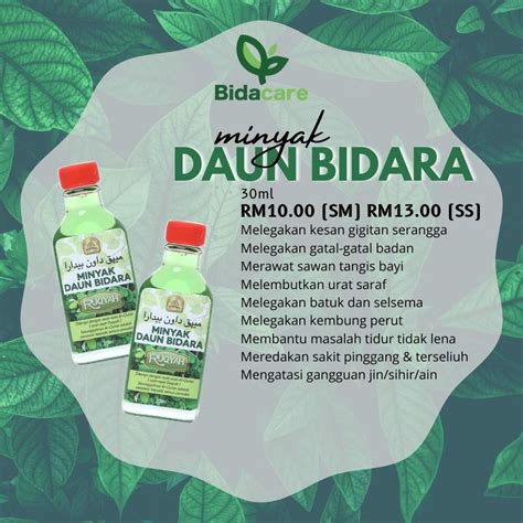 Minyak Daun Bidara Bidacare Beauty Personal Care Bath Body Body