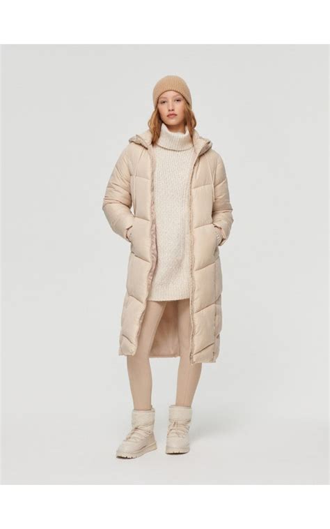 Prošiveni kaput sa kapuljačom boja nude HOUSE W X