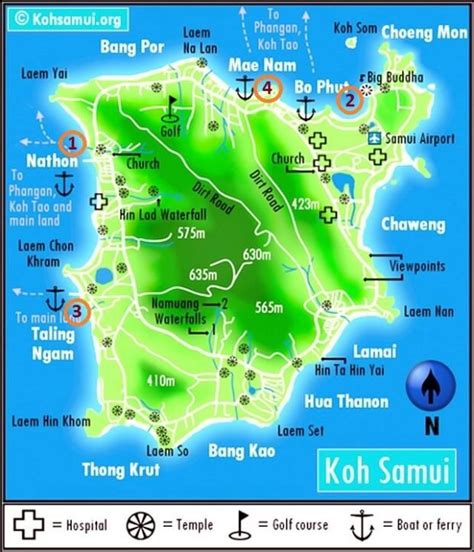 Koh Samui Island Map