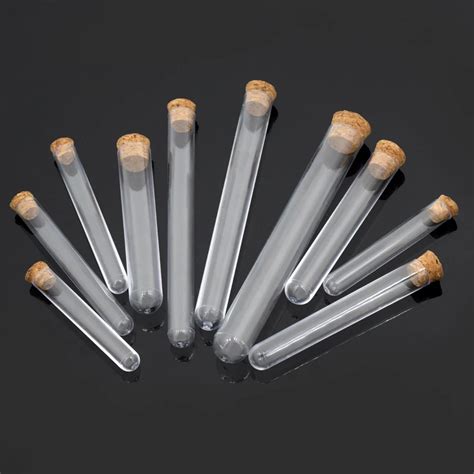 Buy Pcs Lot X Mm Plastic Test Tube With Cork Flat Bottom