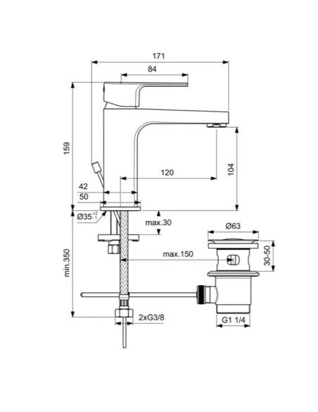 Ideal Standard Cerafine D Miscelatore Monocomando Lavabo BC686AA