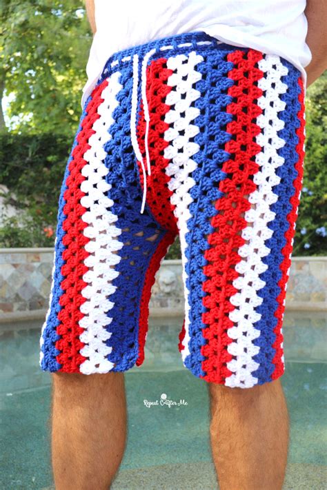 Crochet Granny Stripe Shorts For Men Repeat Crafter Me