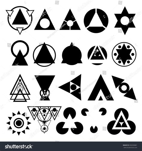 Triangle Circle Minimal Tattoo Stock Vector (Royalty Free) 690200881 | Shutterstock