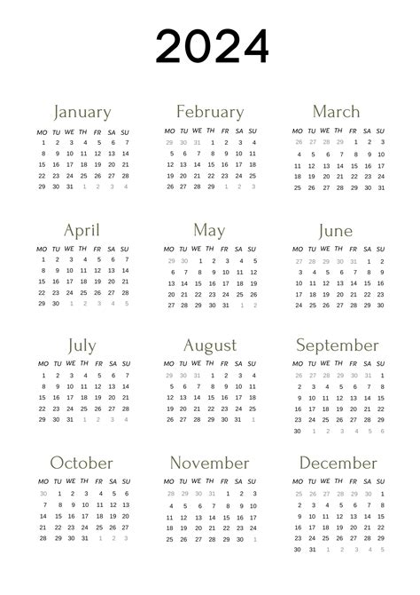 Calendar 2024 Png Transparent Images