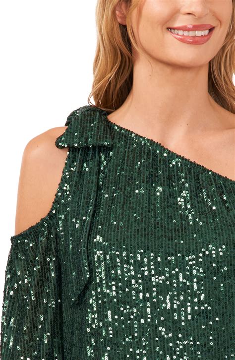 Cece One Shoulder Sequin Top Nordstrom