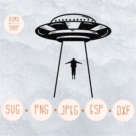 Alien Abduction Svg UFO Svg Sci Fi Svg Space Svg Editable And