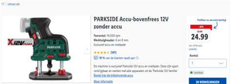 Parkside Accu Bovenfrees V Zonder Accu Voor In De Lidl Webshop