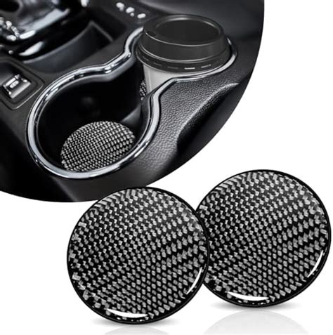 Amazon Car Cup Holder Coaster Pcs Carbon Fiber Non Slip