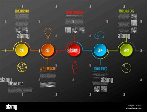 Infographic Company Milestones Timeline Template With Colorful Circles