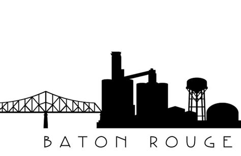 Baton Rouge Skyline Silhouette Printable Skyline Baton | Etsy