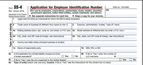 Employer Identification Number Ein Business Tax Id Number