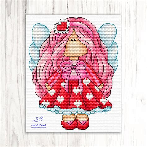 Angel Cross Stitch Pattern Pdf Valentines Day Cross Stitch Pattern Doll Cross Stitch Girl