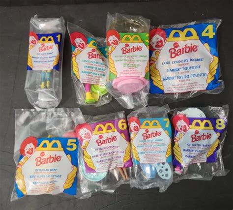 Mcdonalds Mattel Barbie Happy Meal Toys Complete Set Of