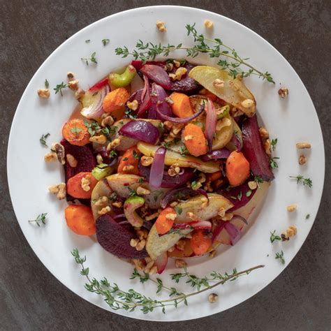 Mealime Roasted Root Vegetable Salad With Walnuts Fresh Thyme