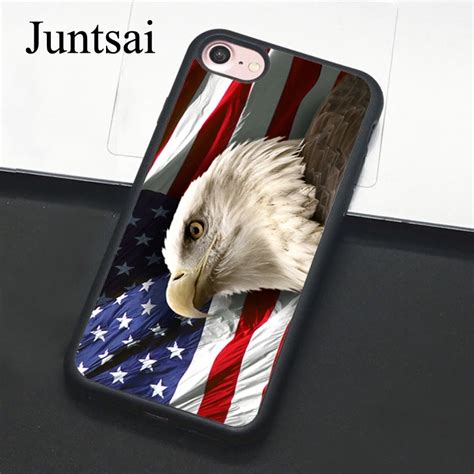 Juntsai American Bald Eagle Flag Phone Case For Apple Iphone 8 7 Plus 6