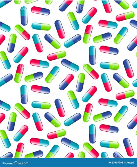 Pills Seamless Pattern Stock Vector Illustration Of Health 27655998