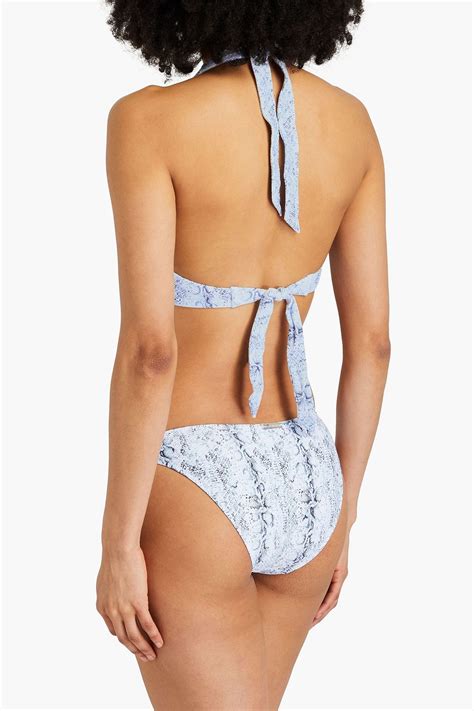 HEIDI KLEIN Casablanca Snake Print Stretch Jacquard Low Rise Bikini