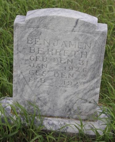 Benjamin Berreth Find A Grave Memorial