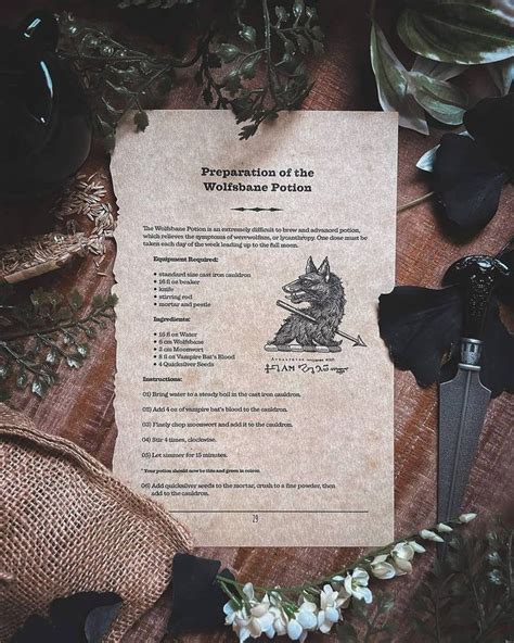 Wolfsbane Potion Recipe The Wizarding Trunk Wolfsbane Potions