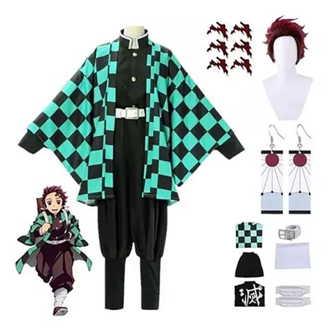 Anime Demon Slayer Kimetsu No Yaiba Tanjiro Kamado Disfraz De Cosplay