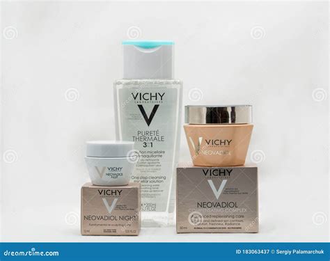 Vichy Cosmetics Closeup Against White Background Editorial Photography