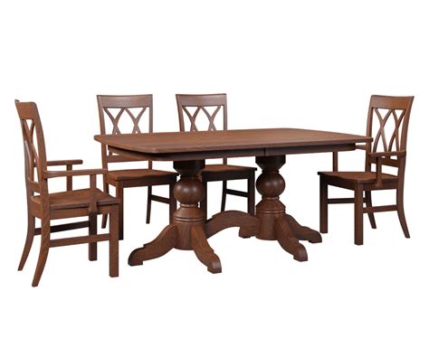 Kowan Double Pedestal Table Amish Oak In Texas