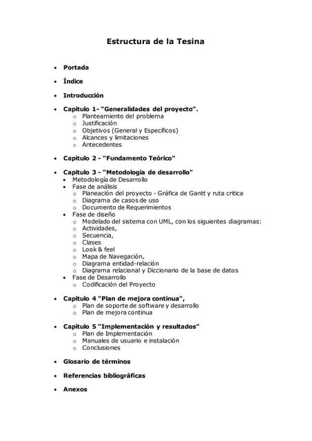 Estructura De La Tesina Pdf