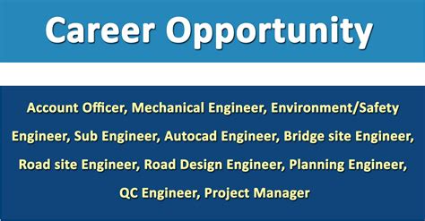 Account Officer Mechanical Engineer Environment Safety Engineer Sub