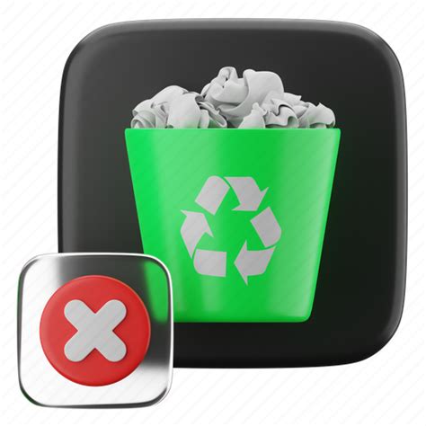 Trash Bin Dustbin Recycle Delete Document 3d Illustration