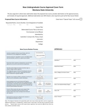 Fillable Online Montana New Course Approval Forms Montanaedu Fax