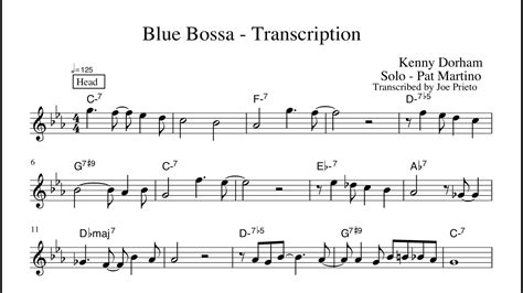 Pat Martino Blue Bossa Transcription Youtube