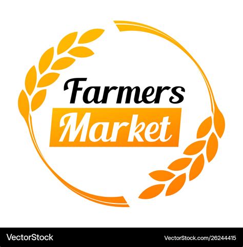 Stylish logo for farmers market in golden Vector Image