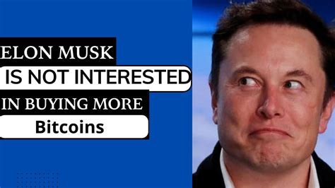 Elon Musk Is Not Interested In Buying Bitcoins Latest Crypto News And