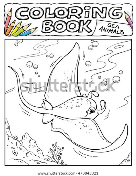 Manta Ray Coloring Book Pages Sea Stock Vector Royalty Free 473845321