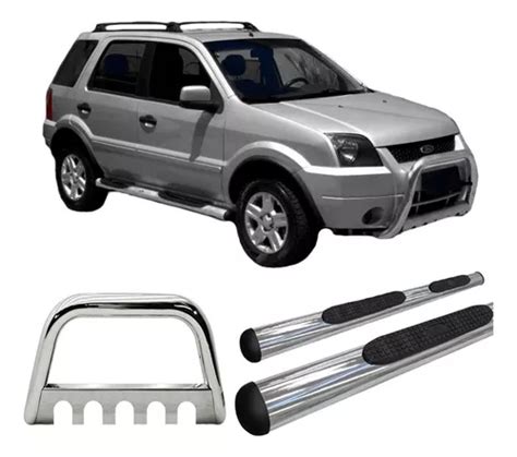 Kit Quebra Mato estribo Ecosport 2004 Até 2007 Cromado Parcelamento