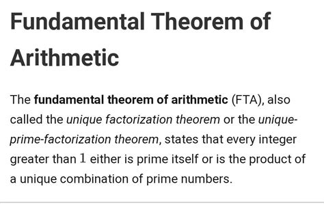 What Is The Fundamental Theorem Of Arithmetic