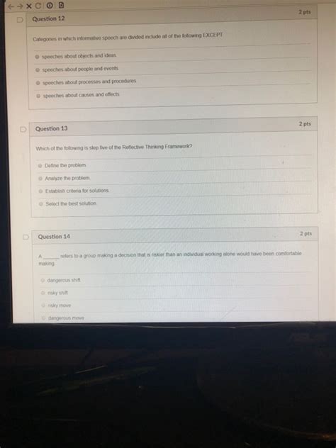 Solved 2 Pts D Question 12 Calegories In Which Informative