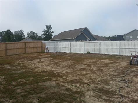 White Stained Cedar Fence