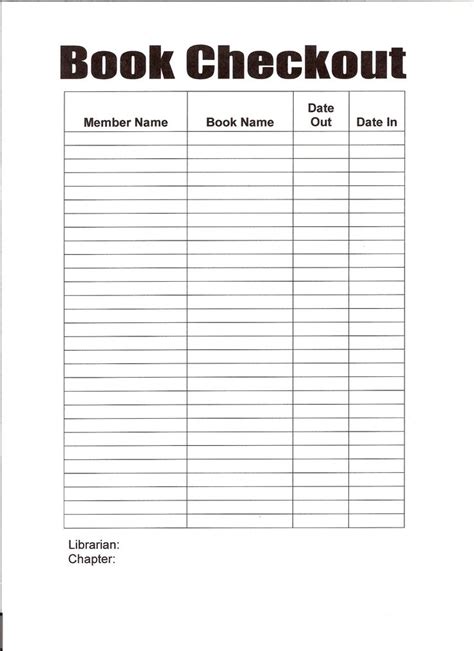 Book Check Out Sheet In Library Checkout Library Books Library