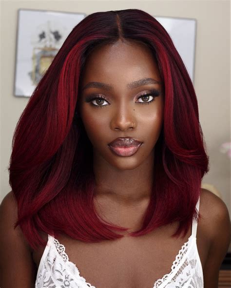 Bomb red hair on dark skinned – Artofit