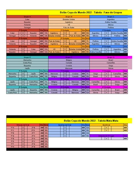 Cópia De Bolão Copa Do Mundo 2022 Pdf Seleção Inglesa De Futebol Futebol