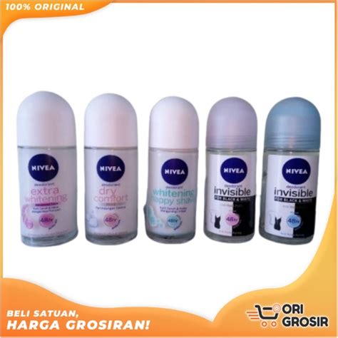 Jual Ori Nivea Deodorant Roll On Men Women Brightening Black