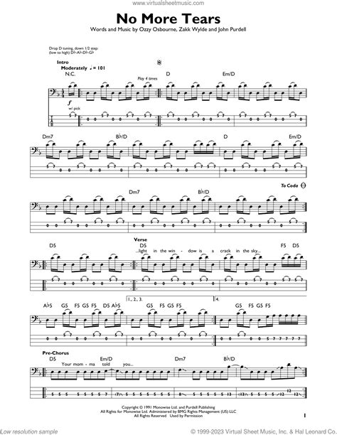 No More Tears Sheet Music For Bass Solo Pdf