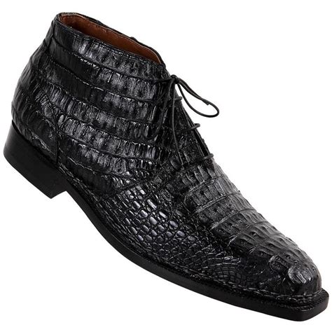 Mauri Shakespeare 1167 Black Genuine All Over Hornback Crocodile Boots