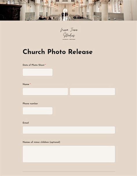 Church Photo Release Form Template Lightfolio